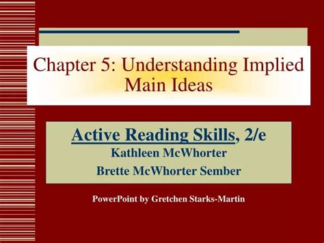 Ppt Chapter 5 Understanding Implied Main Ideas Powerpoint