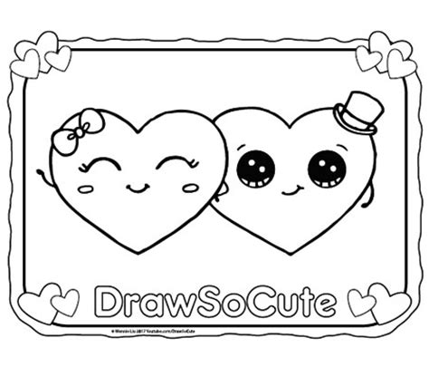 Coloring book super cute pages to color and doodles fun. Happy Valentines Day! - Draw So Cute