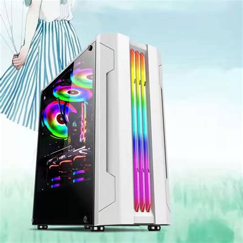 Gaming Case Atx Computer Pc Cases With 280mm Led Rainbow Fan Desktop