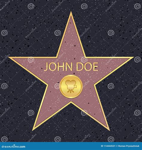 Hollywood Walk Of Fame Star On Celebrity Boulevard Vector Symbol Star