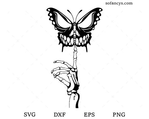 Butterfly Skull Svg Dxf Eps Png Cut Files