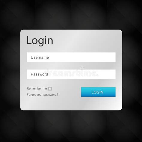 Vector Login Interface Username And Password Stock Vector