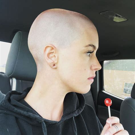 Young Woman With Shaved Head Headshave Girl Bald Girl Bald Hair