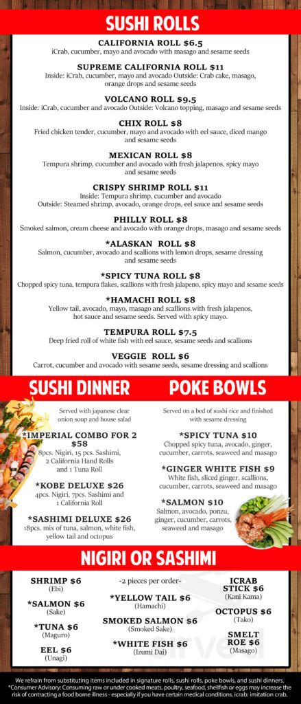 Kobe Japanese Steak House Menu In Sumter South Carolina Usa