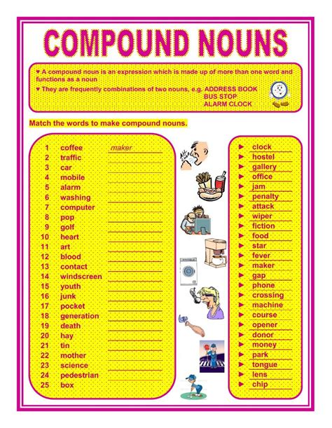 Compound Nouns Interactive And Downloadable Worksheet Check Your