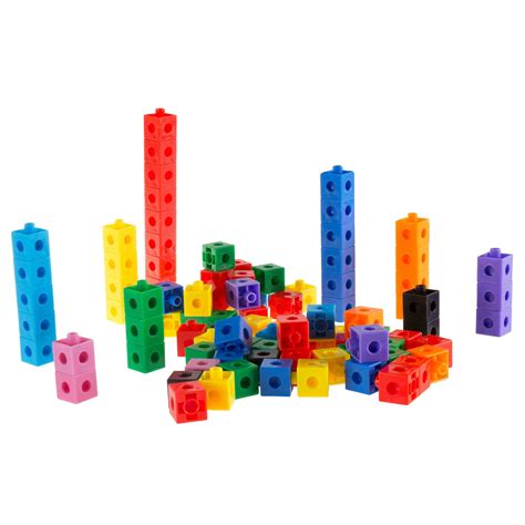 Hey Play Building Block Cube Set 100 Piece Colorful Plastic Snap