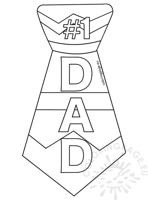 1 Dad Tie Printable Template Coloring Page