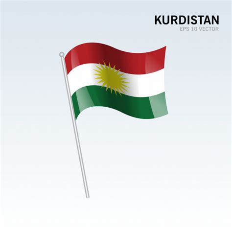 Premium Vector Kurdistan Waving Flag Isolated On Gray Background