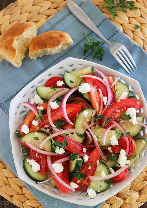 Easy Tomato Cucumber And Red Onion Salad The Comfort Of Cooking