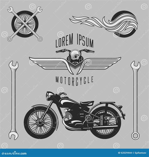 Vintage Vector Motorcycle Logos Stock Vector Illustration Of Labels