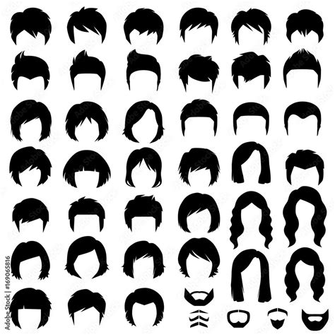 Woman And Man Hair Vector Hairstyle Silhouette Stock Vector Adobe Stock