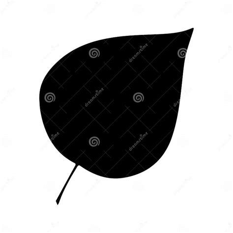 Birch Leaf Black Silhouetteleaves Iconvector Illustration Stock