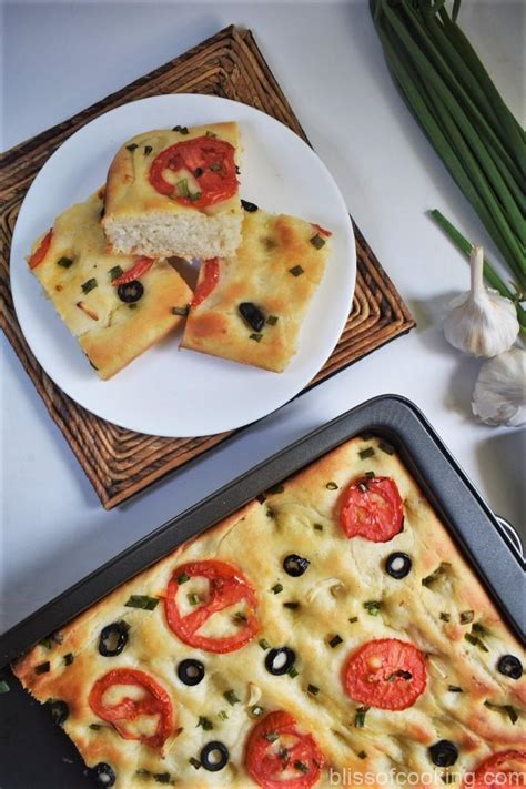 Easy Tomato Olive Focaccia Bread Bliss Of Cooking
