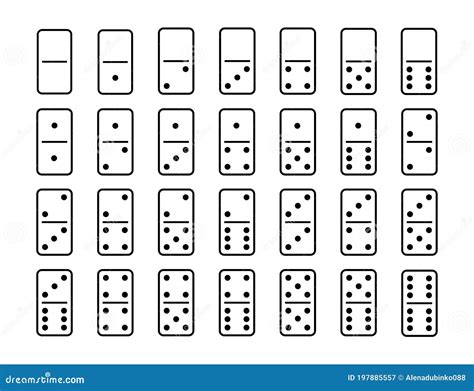 Dominoes Or Domino Tiles White Vector Isolated Realistic Mockups With