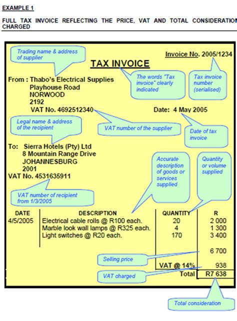 A tax invoice is a list of goods or services that must be issued for every taxable supply, containing the item or service descriptions, quantities, date of shipment, mode of transport, prices and discounts, if any. Tax Invoice Template South Africa | invoice example