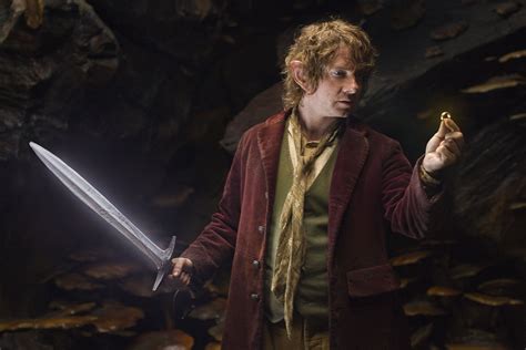 The Hobbit Martin Freeman As Bilbo Baggins With One Ring And Sting Lord Of The Rings Hobbit