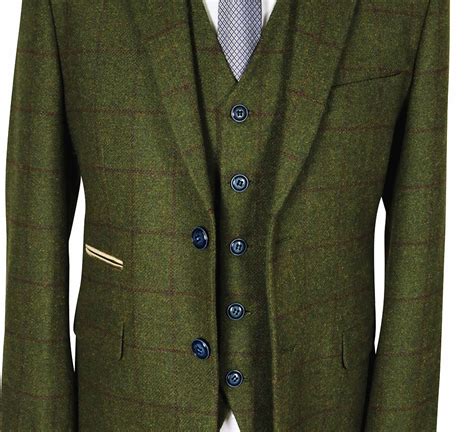 men s designer suits wool herringbone tweed olive green wine check 3 piece suit tailored tuxedo