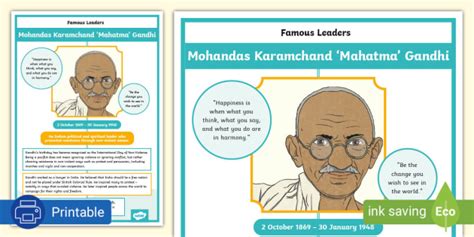 Mahatma Gandhi Infographic Teacher Made