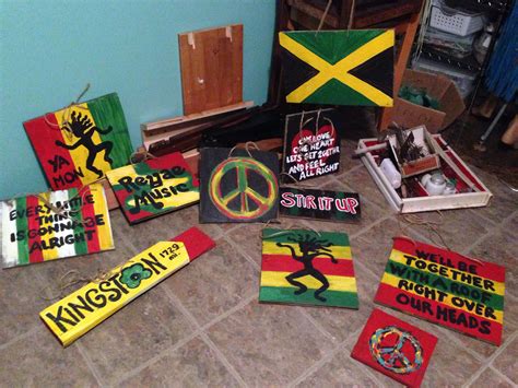 Hand Painted Signs For Reggae Party Made From Scrap Wood Nothing Like This At Rasta Party