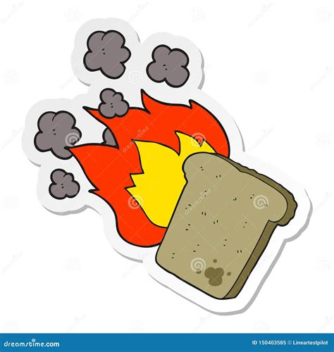 Sticker Of A Cartoon Burnt Toast Stock Vector Illustration Of Freehand Crazy 150403585