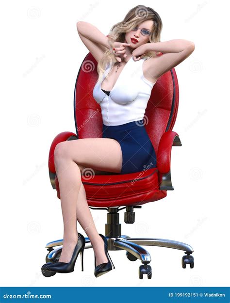 Long Haired Blonde Secretary In Chair Stock Illustration Illustration Of Female Beauty 199192151