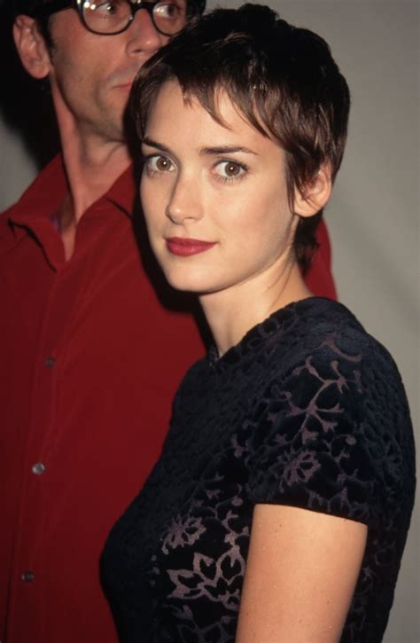 Winona Ryder With A Dark Pixie Cut What Is Winona Ryders Natural Hair Colour Popsugar