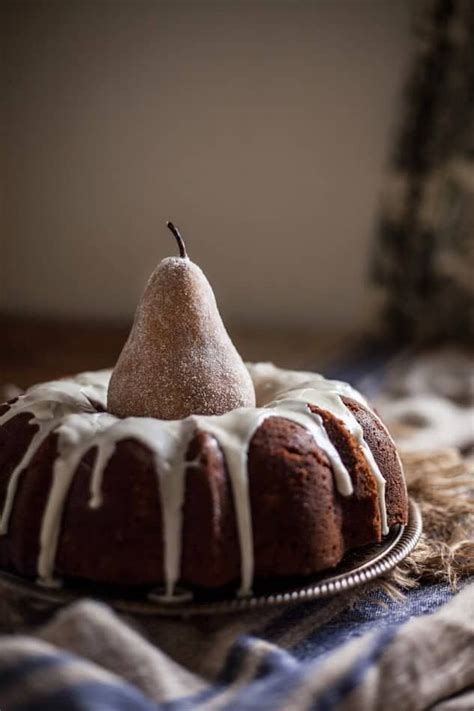 Spiced Pear Bundt Cake With A Brandy Vanilla Glaze Adventures In