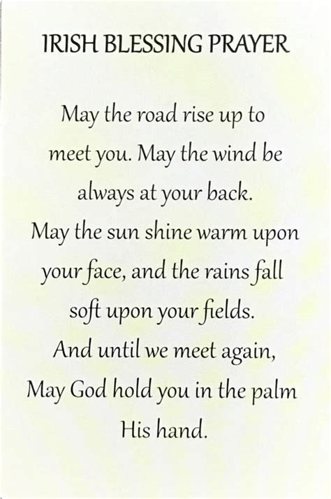 Irish Blessing Wallet Prayer Card The Acts Mission Store