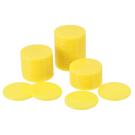 Uxcell Small Plastic Learning Counters 24mm/0.94 Inch Yellow Pack of 50