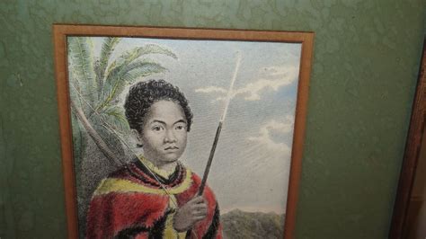 Old Framed Color Print King Kamehameha Iii After R Dampier 14x12