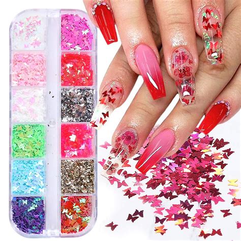 3d Butterfly Nail Glitter Sequins Laser Butterfly Nail Art Stickers