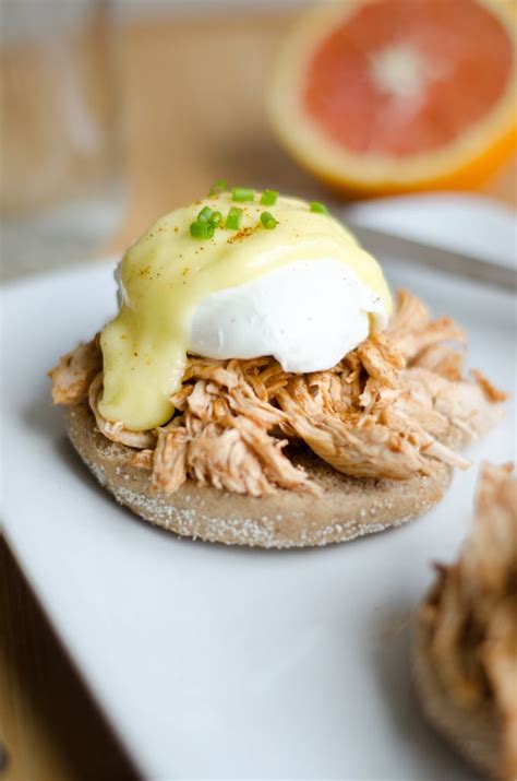 Southern Eggs Benedict With Bbq Chicken And Hollandaise
