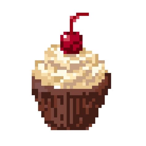 Cupcake Pixel Pixel Art Food Pixel Art Design Pixel Art Landscape