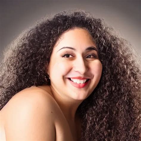 Light Skin Chubby Woman With Long Curly Hair An Stable Diffusion