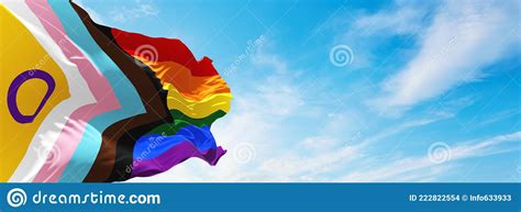 Lgbtq Progress Pride Flag With An Intersex Inclusive Colors And Symbol