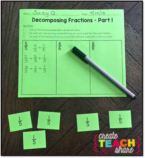 4th Grade Teaching Resources The Magic Of Decomposing Fractions