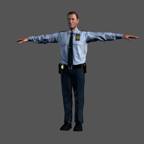 Artstation Animated Police Officer Rigged 3d Game Character Low Poly 3d Model Game Assets