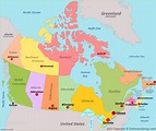 Canada Provinces And Capitals Map - Ontheworldmap.com