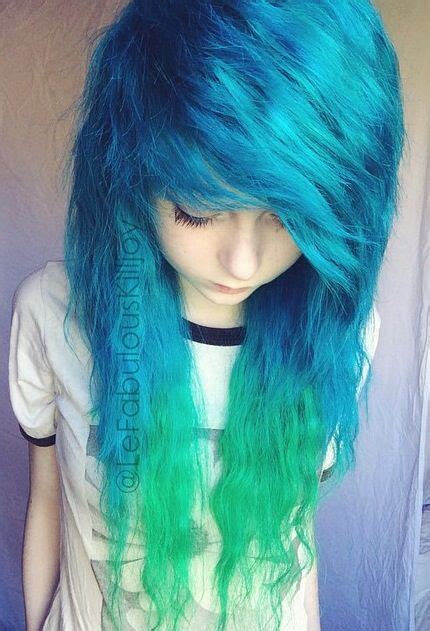 Who is your favorite blue hair anime character? neon blue scene hair | Tumblr