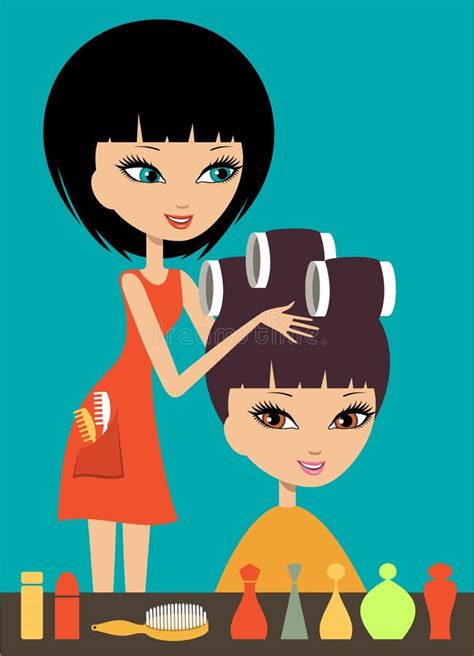 Woman In Hairdressing Beauty Salon Stock Vector Illustration Of