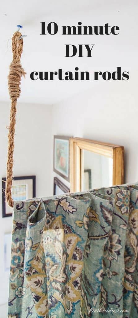 For a customized rod, check out some great diy ideas (plus, a few diy shower curtain rods for even more inspiration). 10-Minute DIY Curtain Rod | The Heathered Nest