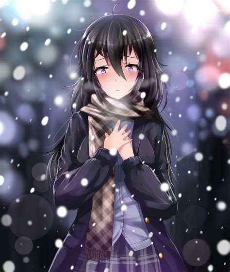 Safebooru 1girl Ahoge Beifeng Han Black Hair Blurry Blush Bokeh Depth