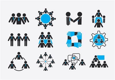 Working Together Icons 115332 Vector Art At Vecteezy