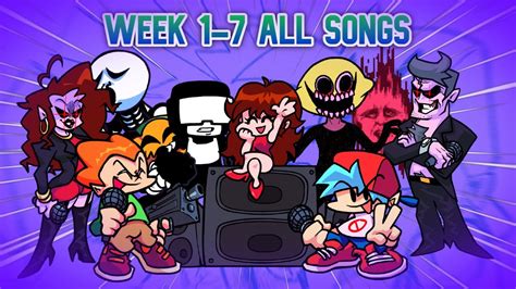 Friday Night Funkin All Songs Weeks 1 To 7 Week 7 Update Youtube