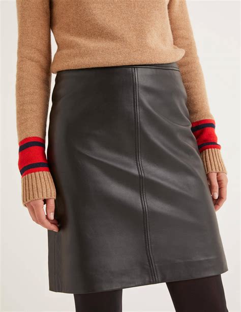 Morleigh Leather Mini Skirt Black Boden Uk