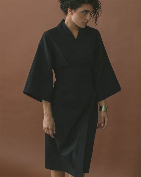 Linen Kimono Dress Summer Kimono Dress Black Kimono Robe Etsy Uk