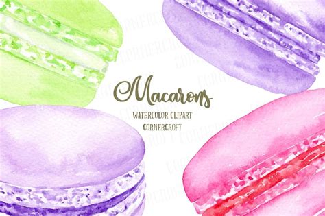 Watercolor Clipart Macarons Pastel Color Macarons Chocolate Etsy Ireland