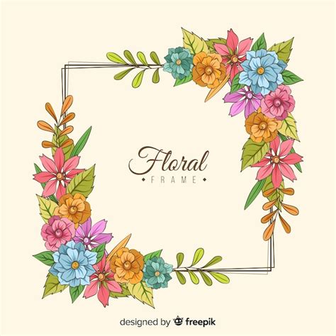 Free Vector Hand Drawn Floral Frame