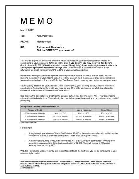 Helpful resources for answers to commonly asked questions, please access the frequently asked questions (faq) document. Tax Credit Saver's Reminder Memo - Everhart Advisors