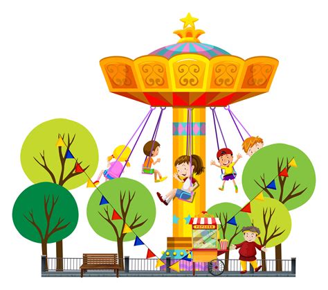 Children Riding On Giant Swing At The Park 365853 Vector Art At Vecteezy